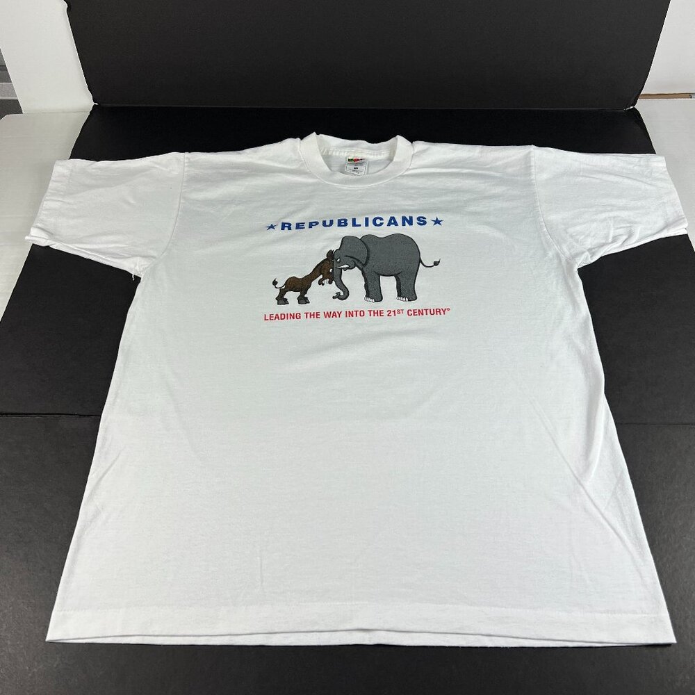 VTG 90s Republicans Political Cartoon Shirt Adult Extra Large Single Stitch Tee